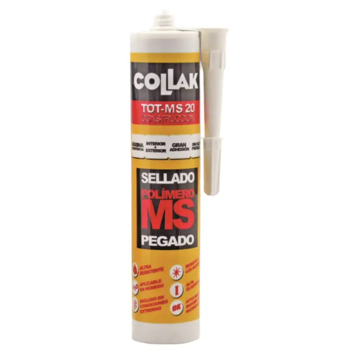 Polímero MS 280 ml Adhesivo Sellador Elástico MS-RAPID 300ml - Alta Resistencia UV, Química y Térmica, Para Automoción, Construcción y Paneles; Compatible con Metal, Vidrio, Madera, Plásticos; Pintable y Fácil Aplicación en Juntas y Ensamblajes. - 1
