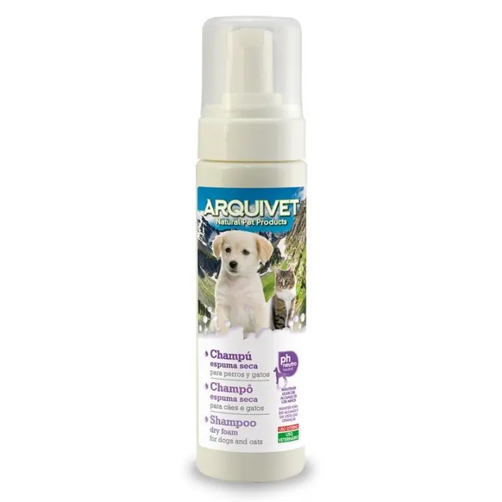 Champú para Perros de Espuma Seca - Higiene Canina - Composición Natural 200ml Arquivet - 1