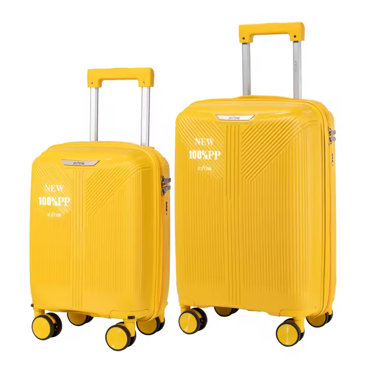 S7 STAR Juego de 2 maletas de viaje, Báscula de equipaje, Carcasa Ligera de PP, Asa con bloqueo a 3 alturas,Maleta grande, mediana y de cabina con un neceser,Trolleys,Maleta con ruedas Silenciosas giratorias para equipaje ,Cerraduras de combinación - 1