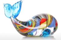 Colorido ballena regalo ornamento vidrio soplado animal estatuilla Decoración para el hogar multicolor - details 1