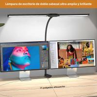 Lámpara De Escritorio LED Doble Cabeza Para Oficina Y Hogar Con 3 Modos De Color Y 10 Niveles De Iluminación Protector De Ojos - details 12