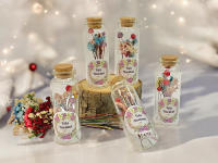 Lote de 10 marcasitios de cristal con flores secas y preservadas, mensaje de Feliz Navidad - Regalos para invitados, familiares y amigos en Navidad - details 0