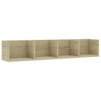 vidaXL Estante de pared para CD contrachapada 100x18x18 cm Blanco, Negro, Roble Sonoma Mueble Almacenaje Estantería para Oficina, Estudio, Dormitorio Estantería/Librería/ mueble de Almacenamiento - details 1