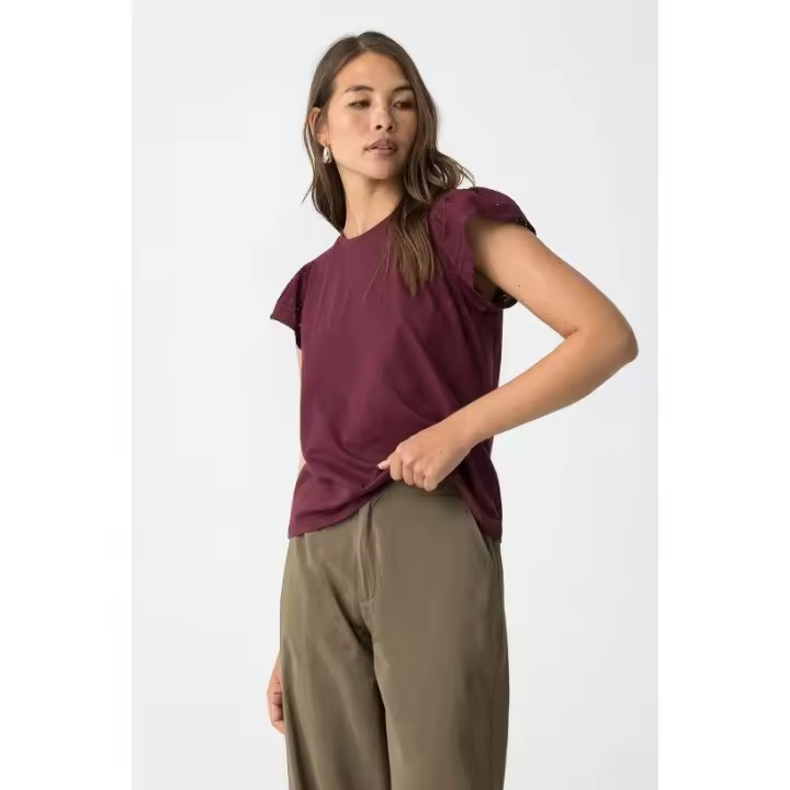 Marcas Mujer Ropa Tiffosi Tiffosi mujer Camisetas y tops  Camiseta manga corta -Tiffosi- Graciosa_2 granate - 1