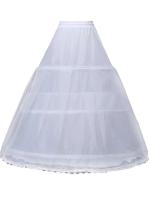 Crinolina De Tres Aros Para Mujer Sobe Vestido Falda Larga Media Slip Underskirt Para Vestidos De Boda Acrílico Blanco - details 2