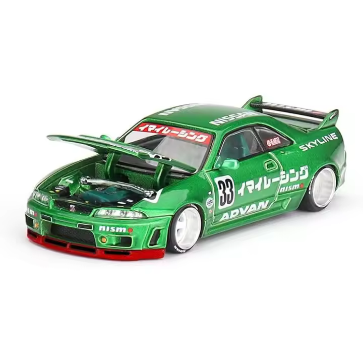 Mini GT Kaido House 1995 Nissan Skyline GT-R (R33) Imai Racing V1, Verde 1/64 - 1