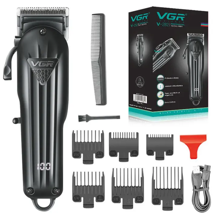 Cortadora De Pelo VGR Para Hombres Kit Profesional De Peluquería Eléctrica Y Sin Cable Corte Rápido Recargable Con Ajuste De Longitud Automático - 1