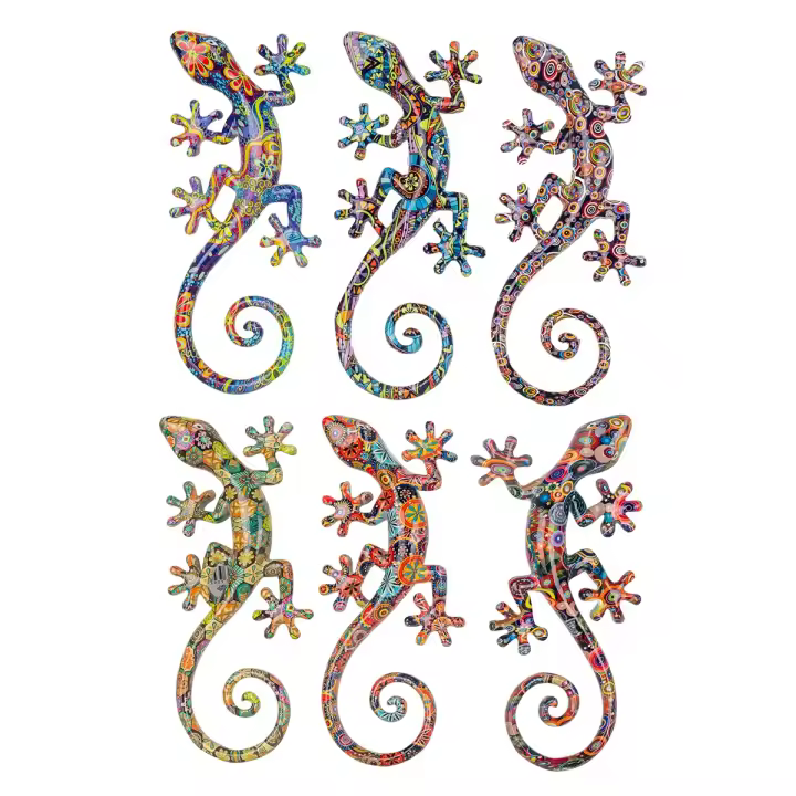 ORIGEN Home Decor Figura de Lagarto 6U Marrón - Decoración Hogar y Jardín | Estatua de Lagarto de Resina - 3x21x9cm - 1