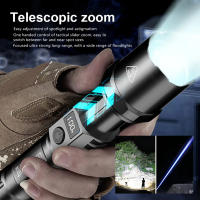 Linterna Táctica LED Portátil De Alta Potencia 30W Con Recarga Tipo-C Y Batería 18650 Zoom Telescópico Impermeable Para Expediciones Y Deportes Nocturnos - details 3