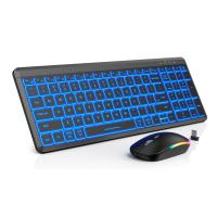 JOMAA Teclado Y Ratón Inalámbrico 2.4G Con Iluminación Colorida Recargable Multi-dispositivo Bluetooth Con Teclado Numérico - details 5