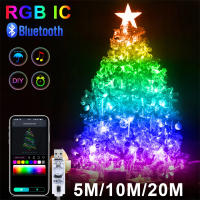 Luces De Cadena LED IP65 Impermeables Con Control Remoto Bluetooth Y Aplicación De Música USB Recargable Para Decoración De Fiestas De Navidad Y Cumpleaños - details 10