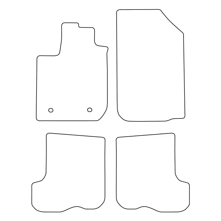 Juego de alfombrillas de terciopelo para Dacia Sandero II 2013-2019 - acabado negro - 1