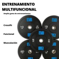 FIURI Discos Olímpicos Recubiertos de Caucho, 5 a 25 kg, Entrenamiento de Fuerza, Crossfit, Material Gimnasio, Gym - details 2