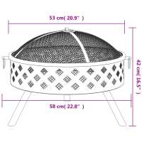 vidaXL Brasero con atizador acero XXL 58 cm - details 6