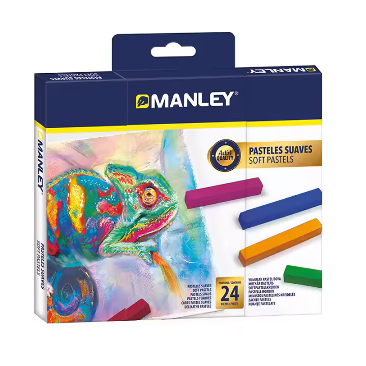 SET CREATIVO PASTELES SUAVES MANLEY CALIDAD SUPERIOR COLORES INTENSOS.  ¡¡FÁCILES DE MEZCLAR Y DIFUMINAR!! - 1