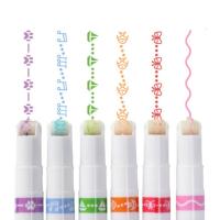 Set De 6 Marcadores Línea Curva Flor Forma De Rosca Punta Kawaii Coreano Suministros Escolares Y De Oficina Regalos - details 8