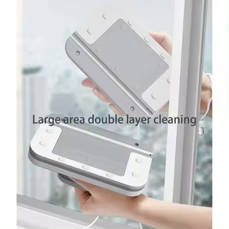 Rose-Limpiador de ventanas magnético de doble cara, cepillo de limpieza magnético para ventanas, escobilla de limpiaparabrisas magnética para ventanas de doble acristalamiento de gran altura - 1