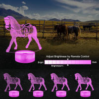 Lámpara Nocturna 3D De Caballo Animal Decoración Para Dormitorio De Niños Luz De Escritorio Para Regalo De Navidad Y Cumpleaños - details 2