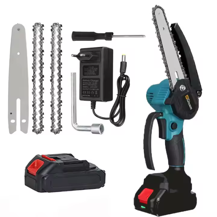 Pequeña Sierra Eléctrica 7500mAh para Makita Agua Poda Jardín Herrería Eléctrica 21V 6 pulgadasmini motostierra Potente portátil recargable - 1