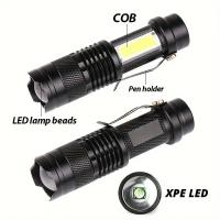 Lámpara De Mano Táctica LED Alta Potencia Recargable Con Zoom Fuerte Impermeable Torcha Exterior De Aluminio COB Luz Lateral 3 Modos - details 7