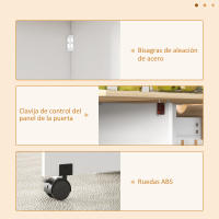 HOMCOM Mesa Plegable de Comedor Mesa de Cocina Plegable con Ruedas Alas Abatibles Cajón y Estantes Mesa Plegable para 2-4 Personas 120x72x75 cm - details 2