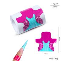 100pcs Formas De Uñas Artísticas Para Gel UV Extensión De Acrílico Estampado Francés Herramienta De Manicura Stencil Adhesivo Creativo Y Conveniente Para Uso Profesional O Doméstico - details 42