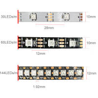Tira De LED RGB Inteligente WS2812B 5m/Roll 30/60/144leds/m Negra/Blanca PCB IP30/IP65/IP67 5050 Individually Addressable Para Iluminación Inteligente - details 2