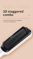 🎁【Detalles para Mamá】Ceramic Hair Straightener Brush, 35W, 2-in-1 Curling and Straightening Comb, with LCD Display, Adjustable Temperature, 220V European Standard Plug, for Unique Hairstyles, Mother'S Day Gift-Cecodadi - details 3