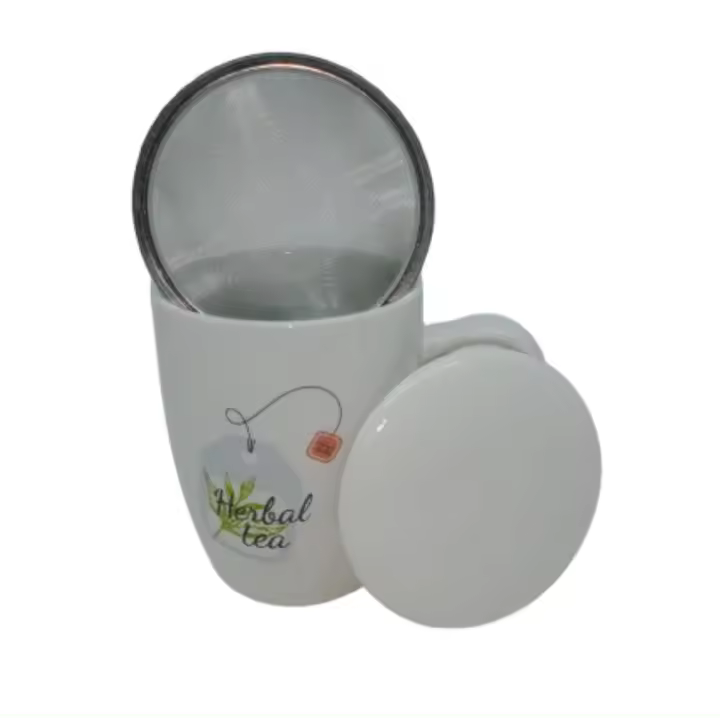 Taza Tetera para infusiones con Filtro y Tapa, mod Herbal. 350ml - 1