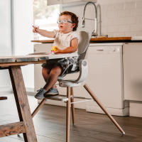 Asalvo Trona de Madera Adriá – Silla Alta PARA con Asiento Giratorio 360º, Bandeja Ajustable, Reposapiés y Diseño Moderno - details 0