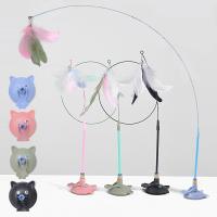 Varita De Plumas Para Gatos Juguete Portátil Con Ventosa Para Entretenimiento De Mascotas Adecuado Para Gatos Domésticos Y Cachorros - details 0