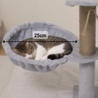 Cature, Árbol para Gatos, Torre para gatos, 5 Niveles con Hamaca y Casa, 137 cm de Altura, Gris - details 3