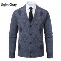 Chaqueta De Punto Para Hombre Con Cuello V Y Patoleta Clásica De Invierno Prenda Exterior De Poliéster Para Otoño Y Invierno - details 5