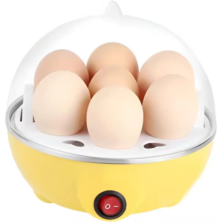 Cocedor de Caceros Eléctrico 3 en 1 con capacidad para 7. Ideal para Cocinar hijos, Verdes, escalfar, hacer Tortillas y reviajes, con apagado Automático (Amarillo). - 1