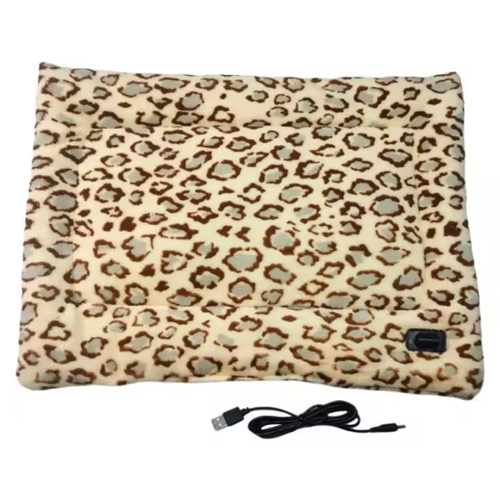 Almohadilla Caliente Para Mascotas Lavable Edredón Eléctrico Tapete Calefactor Ajustable Temperatura Plush Suave Para Gatos Perros Conejos - 1