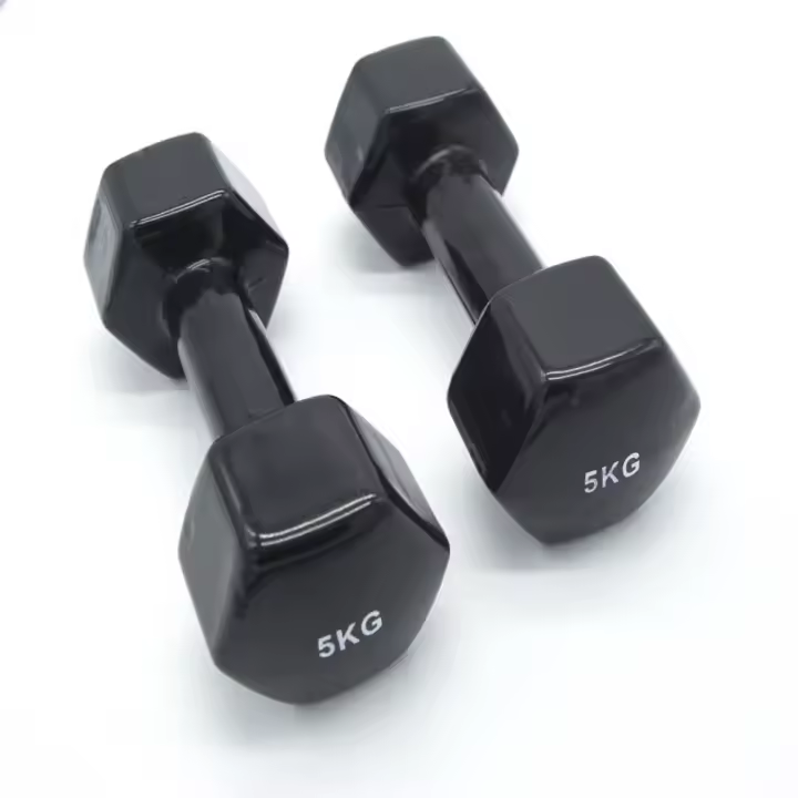 Ozio Fitness Mancuernas Pesas Hexagonales de Vinilo Fitness 5 Kg - Pack de 2 Unidades - 1