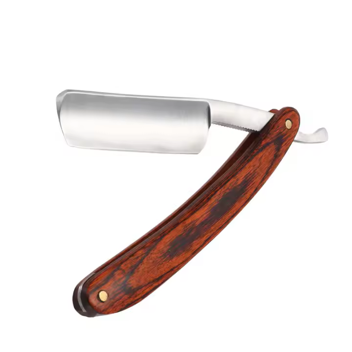 Afeitadora Manual YINTAL Para Hombres Cuchillo De Afeitar Clásico Con Mango De Madera De Bécquer Hoja De Acero Carbono Afeitado Corporal Y Facial - 1