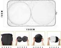 Parasol Delantero, de Coche, Protector Solar para Luna Delantera Plegable Sombrilla Resistir a Los Rayos UV Pequeño (150x70 cm) - details 1