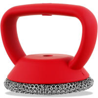 Escobilla De Limpieza Para Sartenes De Hierro Fundido Con Cadena De Acero Inoxidable Anti-Rusticidad Herramienta Para Lavar Ollas Y Sartenes Eco-amigable Tamaño 9x9cm - details 6