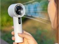 Ventilador de mano portátil para exteriores, potente dispositivo de 2024 velocidades con Pantalla Led, Batería recargable de 100 mAh, Personal, novedad de 3000 - details 24