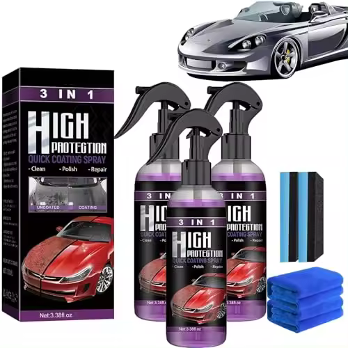 Revestimiento para automóviles, aerosol de revestimiento de automóviles de cerámica 3 en 1, aerosol de revestimiento para automóviles, aerosol de revestimiento rápido para automóviles 3 en 1 de alta protección (100 ml-3 piezas) - 1