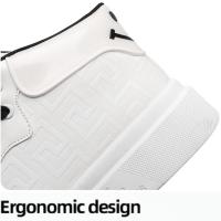 Zapatos Casuales Para Hombre Blanco Con Plataforma Alta Calidad Tenis De Exterior Deportivos De Tenis Talla Verdadera Para Adultos Material Superior PU Suela De PVC Transpirable Y Massajeador - details 7