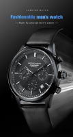 Reloj De Pulsera Masculino Negro 2024 Moda Multifuncional Con Dial De Timing Movimiento De Cuarzo Simulado Reloj Casual Plata Resistente Al Agua Y Shock - details 4