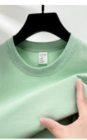 Camiseta De Algodón 100% Para Hombre Manga Corta Cuello Redondo Casual De Verano Tallas Grandes Color Sólido Transpirable Top Para Mujer - details 9