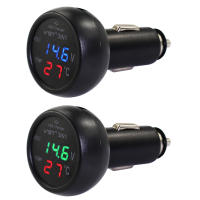 Medidor De Voltaje Y Temperatura Para Coche 3 En 1 LED LCD Dual Display 12V/24V Cargador USB Medidor De Corriente Y Voltaje De Coche - details 2