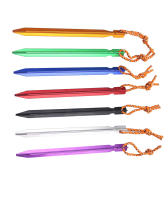 10pcs Palos De Tenda Ultraligeros De Aluminio De 18cm Para Camping Al Aire Libre Con Cordón De Viento Y Bolsa De Almacenamiento Para Palos De Tenda - details 7