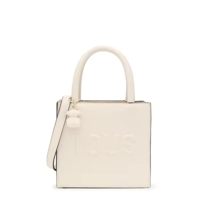 Bolso Tous mini cube Brenda CON REGALO AGENDA PLANIFICADOR TOUS modelo beige con garantía y packaging oficiales de la firma - 1