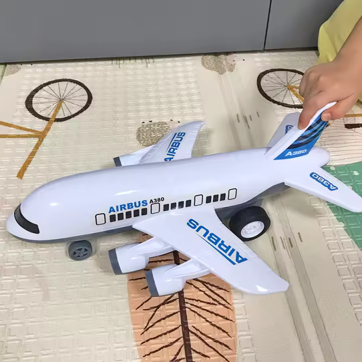 Juguete De Avión Blanco Para Niños Kit De Modelado De Gran Inercia Auto-Asamblea Regalo De Navidad Para Niños Edad 3-6 Años - 1
