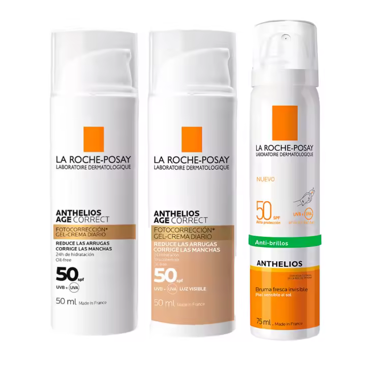 La Roche Posay Anthelios Spf50+ Age Correct 50ml + Gel-Crema Age Correct Color 50 ml + Regalo Bruma Facial 75 ml - 1