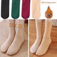 Calcetines De Veludo Grueso Para Invierno 1-5 Pares Calcetines Térmicos De Piso Para Mujer Y Hombre Color Sólido Calcetines De Cashmere - details 6
